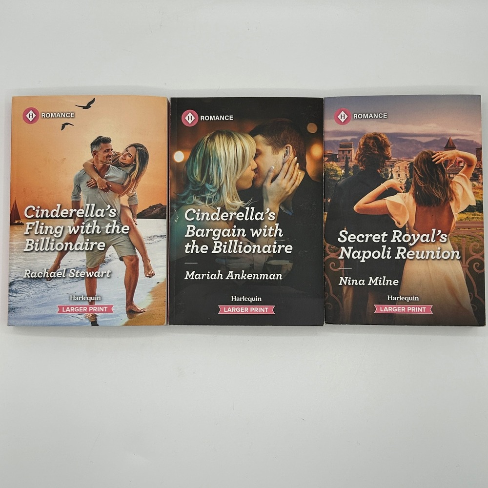 LOT 3 Harlequin Romance Fiction Larger Print‎ Novels Paperback Contemporary